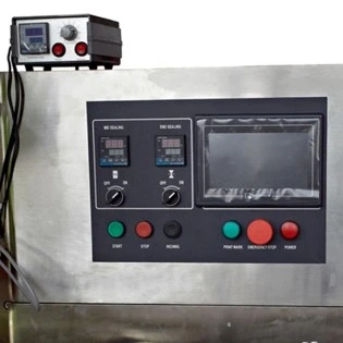 Control panel of flow wrap machines